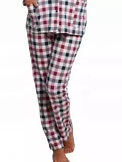 Элегантная пижама (Клетчатая рубашка с удобными карманами и лацканами и брюки в клетку) CORNETTE MW116123MIX