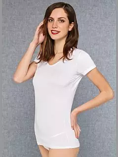 Мягкая и тонкая футболка из микромодала белого цвета 9393c02