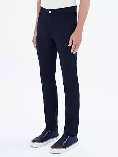 Мужские брюки из гладкой эластичной хлопчатобумажной саржи темно-синего цвета BLUEMINT ACTc155