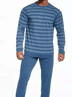 Мягкая хлопковая пижама состоящая из футболки в горизонтальную полоску с длинным рукавом Cornette MW88117MIX