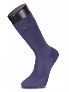 Однотонные носки из мерсеризованного хлопка с добавлением тактеля и лайкры LT11001-1 MUDOMAY джинсовый (3 пары)
