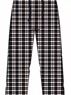Идеальные брюки для дома и отдыха с принтом в клетку в черно-красных оттенках Gotzburg FM-550162-924
