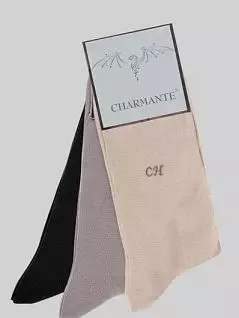 Комплект из 6 платиновых летних хлопковых носков Charmante SCHM-1019 - платиновый