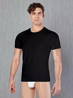 Классическая футболка из хлопка высочайшего качества «Zephyr Touch» черного цвета Doreanse 2531c01