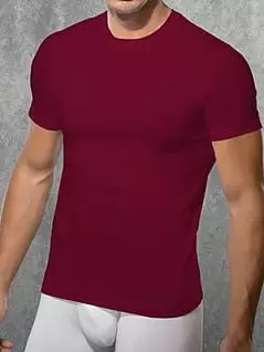Мужская бордовая классическая облегающая футболка Doreanse For Everyday 2550c60 распродажа