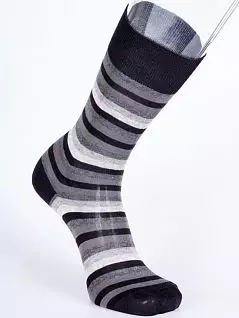 Мужские носки в спокойную серо-черную полоску PJ-Best Calze_5634 черный