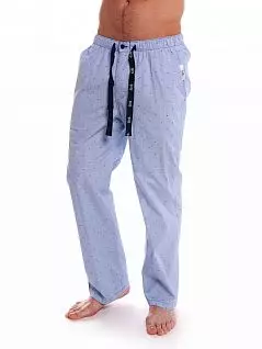 Мягкие домашние брюки на шнурке LTPS1023 Sis голубой