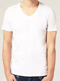 Белая мужская футболка с коротким рукавом из мягкого хлопкового полотна Gentlemen SIGT001
