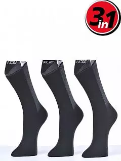 Комплект мягких носков из хлопка (3 пары) HOM черного цвета 05580c01