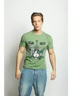 Мужская современная футболка с принтом зеленого цвета Epatage RT0909110m-EP