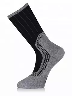 Оригинальные носки из хлопка плотной вязки LT5787 Sis черный с серым (6 пар)