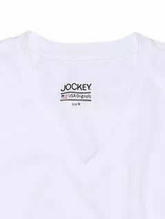Нежная футболка с V-образным вырезом JOCKEY120200 (муж.) Белый 100