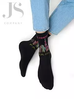 Хлопковые носки унисекс с модным рисунком в виде знаковых городов мира OMSA JSFREE STYLE 612 (5 пар) nero paris oms