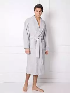 Элегантный халат из мягкой мелкой жаккардовой ткани Aruelle BT-FERNAND Серый