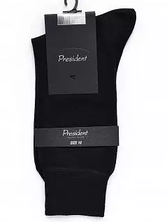 Зимние носки на фиксирующей резинке и логотипом бренда на подошве черного цвета President 181c19
