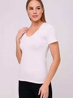 Хлопковая футболка с деликатной отделкой контуров белого цвета Janira 45207c001
