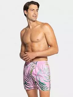Привлекательные пляжные шорты с принтом "пальмы" розового цвета IMPETUS FM-1943L50-PK006