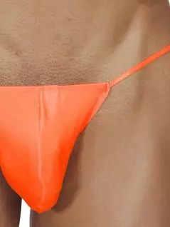 Яркие оранжевые минималистические мужские стринги-ниточки с шелковистого материала Oboy Sexy Boy U67 5701c88 оранжевый