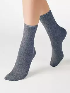 Повседневные носки из меланжевой пряжи классической длины  MiNiMi JSMINI COTONE 1203 (5 пар) nero melange min