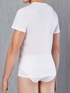 Легкая футболка свободного покроя с округлым вырезом горловины белого цвета Doreanse 2531c02