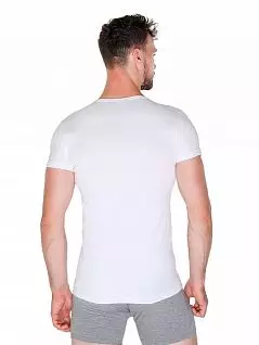 Хлопковая футболка с V-образным вырезом горловины LTOZ1049-A Oztas белый распродажа