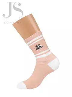 Привлекательные носки с контрастным сочетанием рисунков "полоски" и "пчелки" Omsa JSACTIVE 153 (5 пар) rosa antico oms