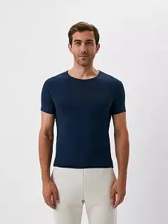 Практичная футболка в повседневном стиле синего цвета Bikkembergs BKK1UTS01SIcNavy