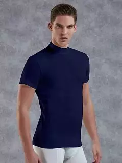Стильная футболка со стойкой-воротником темно-синего цвета Doreanse 2730c05 распродажа