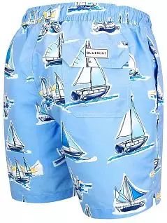Плавки шорты с морским принтом из быстросохнующей ткани голубого цвета Bluemint ARTHUSc763