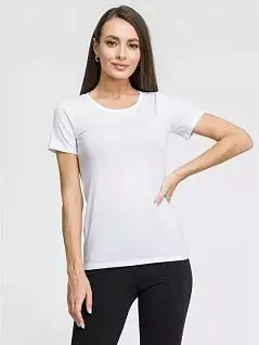 Эластичная футболка из модала и хлопка белого цвета OROBLU RTVOBT01675