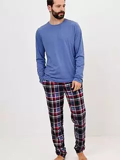 Мужская пижама (лонгслив однотонный и брюки в клетку) многоцветный Jockey 500002c49C