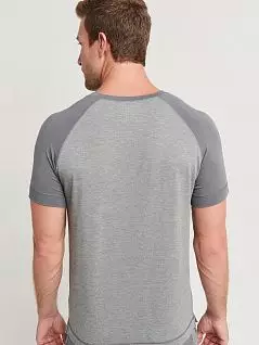 Стильная футболка с короткими рукавами реглан в двух оттенках одного цвета Jockey 500731H (муж.) Серый 972