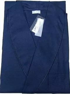 Легкий мужской халат из 100% хлопка темно-синего цвета PJ-B&B_Tolone