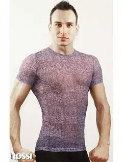 Облегающая футболка с рисунком змеиной чешуи фиолетового цвета Romeo Rossi RTRR00507