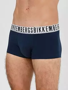 Набор боксеров с брендированным поясом-резинкой темно-синего цвета (2шт) Bikkembergs BKK1UTR02BIcNavy
