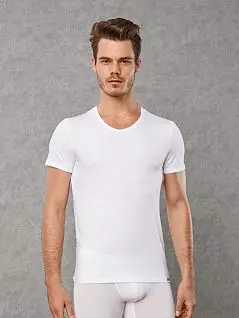 Эластичная футболка с небольшим V-образным защипом белого цвета Doreanse 2800c02c1