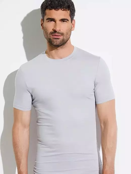 Терморегулирующая футболка из микромодала серого цвета Zimmerli 7001341c028