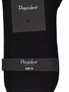 Носки из ультратонкой хлопковой на фиксирующей резинке средней величины черного цвета President 180c19