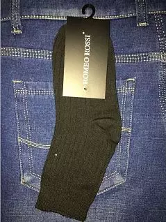Современные носки из хлопка черного цвета Romeo Rossi R8503-2