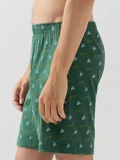Эластичные шорты с принтом "Бадминтон" на вшивной резинке зеленого цвета Mey 31156c798