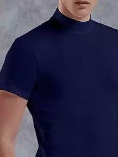 Стильная футболка со стойкой-воротником темно-синего цвета Doreanse 2730c05