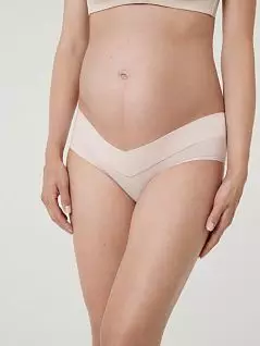 Хипсы для беременных на низкой талии с хлопковой ластовицей цвета пудры Mey 29823c703