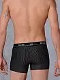 Элегантные мужские трусы в полоску черного цвета HOM ElegantCotton 01753cK9
