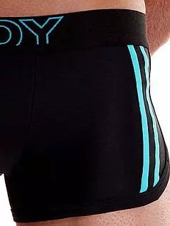 Мужские плавки хипсы черные с разноцветными полосками Oboy Sunny Boy 5159c01