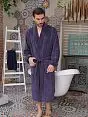 Классический халат из бамбука сиреневого цвета Five Wien FW1668