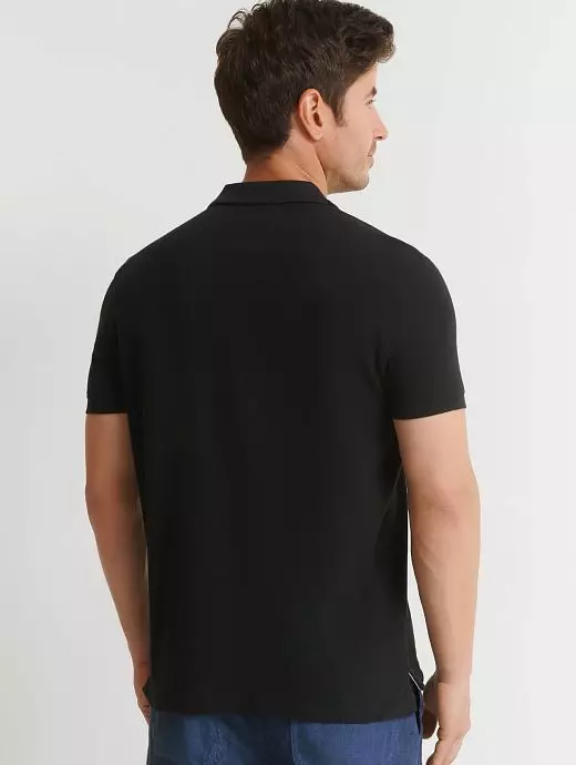 Мужское поло из хлопковой ткани черного цвета Camicissima SPARGI000P80cBLACK Мужское поло из хлопковой ткани черного цвета Camicissima SPARGI000P80cBLACK