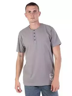 Мужская футболка с планкой на пуговицах серого цвета Tom Tailor RT71040/5609-03