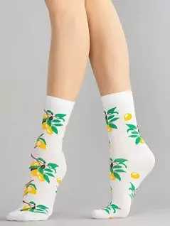 Эластичные носки с ярким рисунком "оливки" Giulia JSWS3 SOFT BERRY 001 (5 пар) bianco
