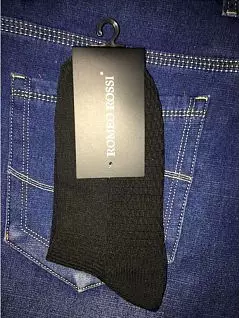 Комфортные носки из хлопка черного цвета Romeo Rossi R8007-2