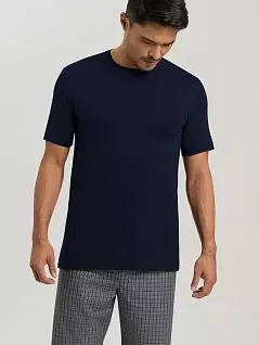 стильная футболка изготовлена ​​из супермягкого хлопкового джерси темно-синего цвета Hanro 075430c0496